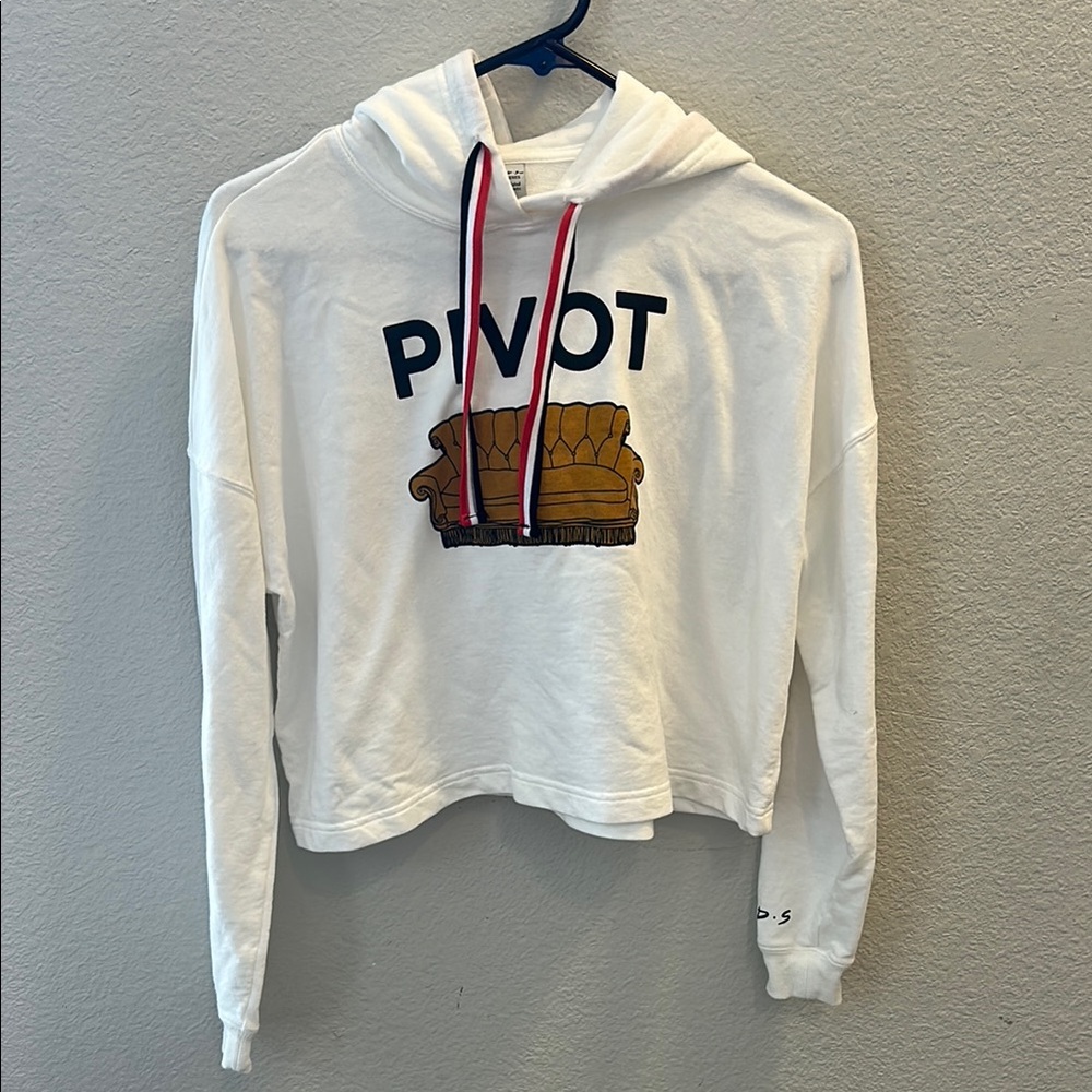White FRIENDS Hoodie with Red Accents